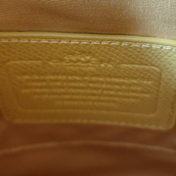 COACH Butter Yellow Pebbled Leather Crossbody File Bag - Picture 7 of 8